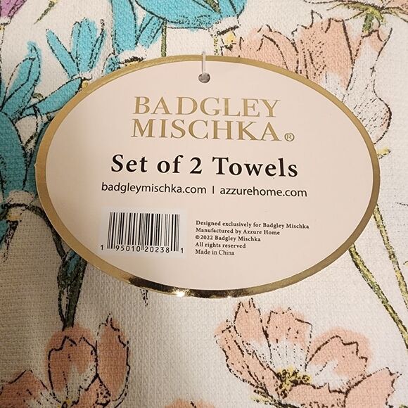 BADGLEY MISCHKA 100% Cotton  Set of TWO (2) Towels - Picture 1 of 7